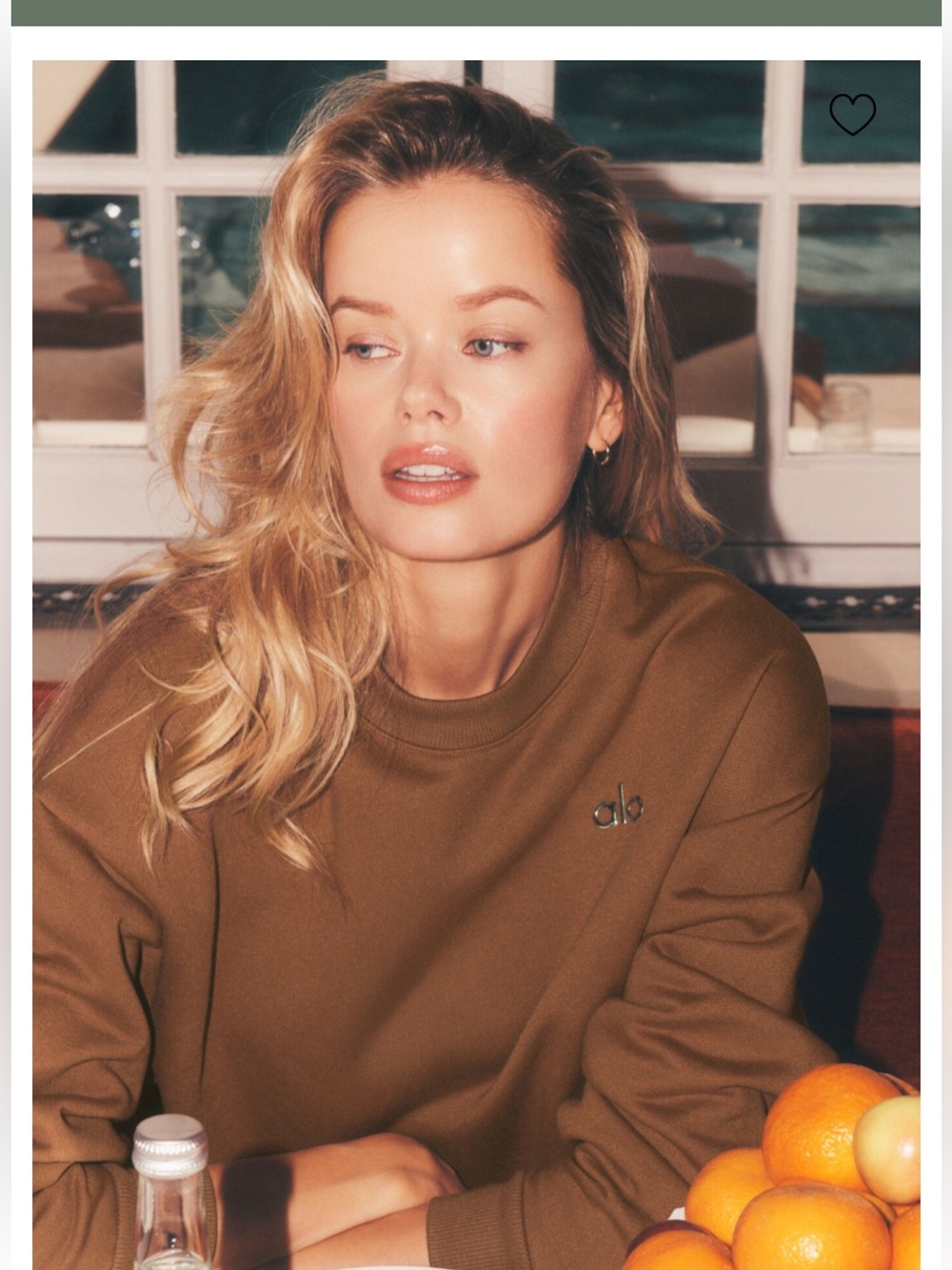ALO Yoga Sun Kissed Brown Crewneck Sweatshirt